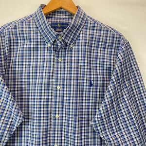 Ralph Lauren Classic Fit Performance  Pony Mens XXL Blue Plaid Button Down Shirt